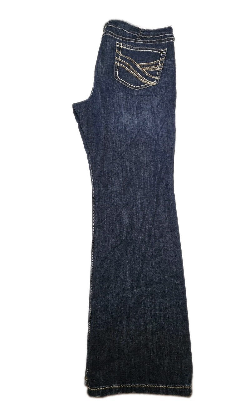 Ariat R.E.A.L. Perfect Rise Boot Jeans Woman's 24 Plus Blue Stretch 44x33