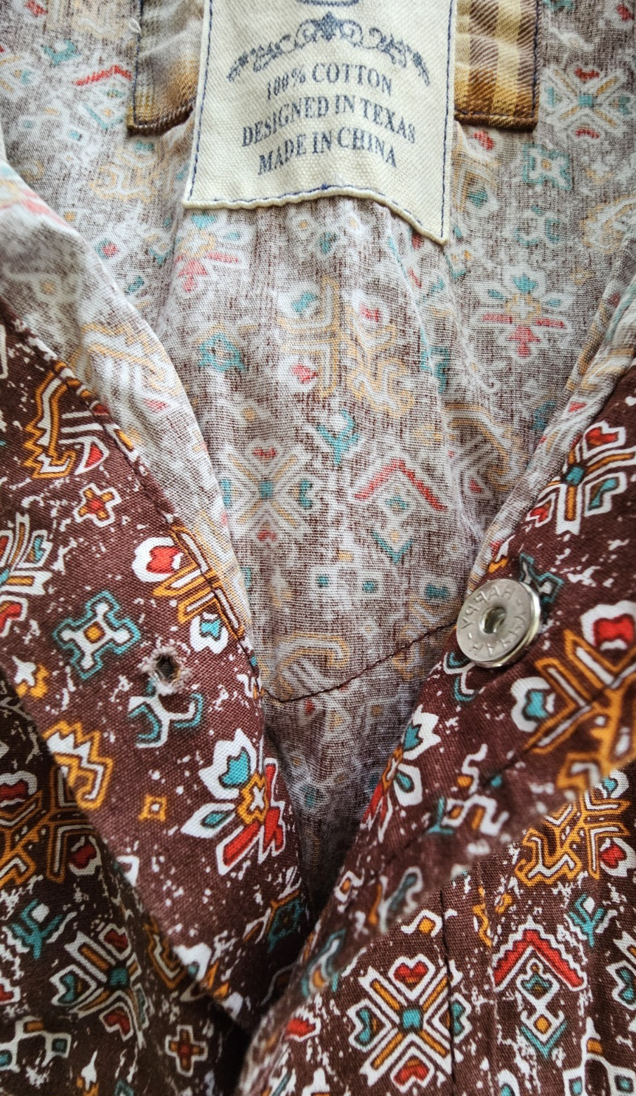 Panhandle Rough Stock Western Long Sleeve Shirt Mens Size Small