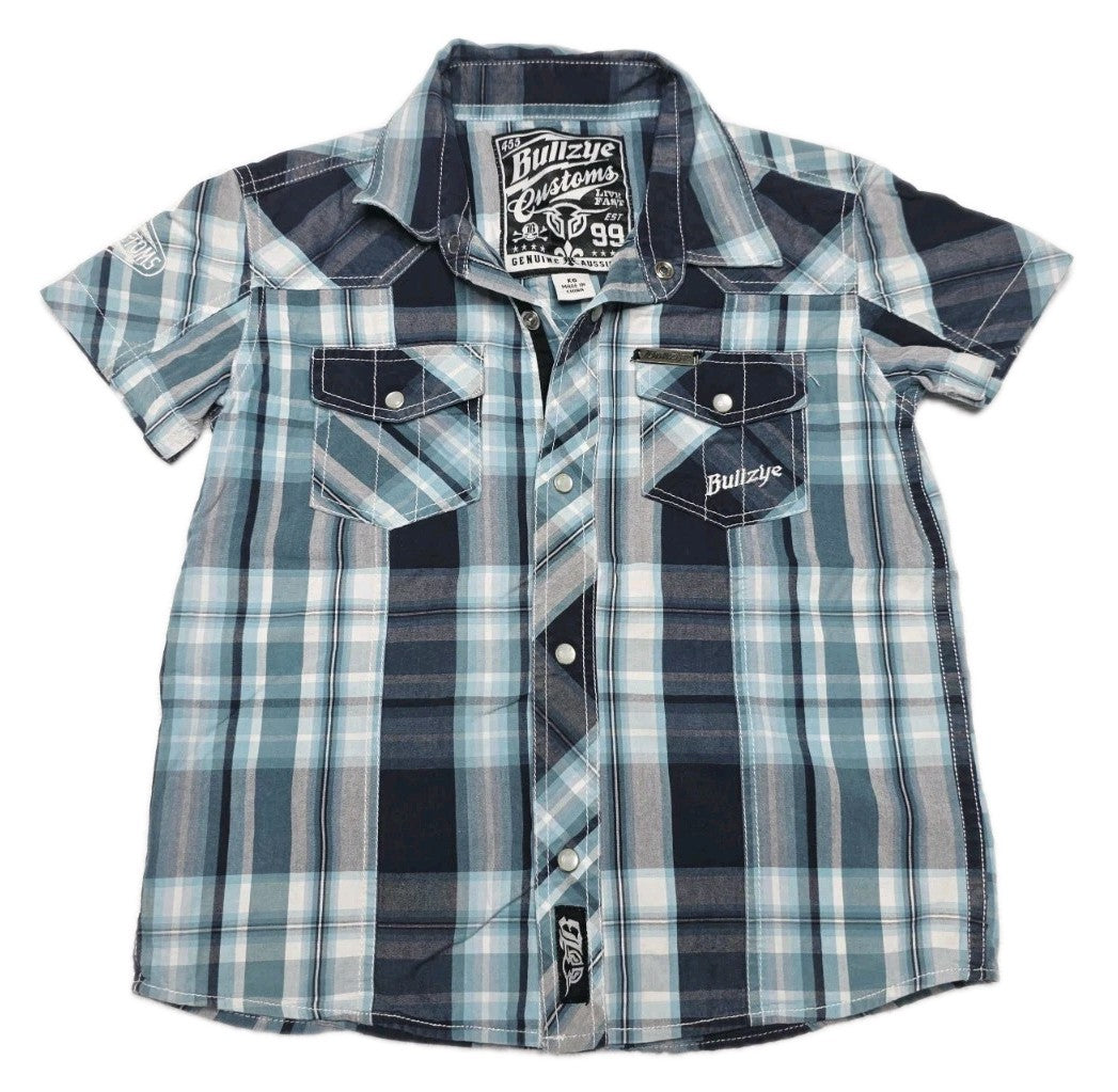 Bullzye Short Sleeve Western Shirt Boys Size 6