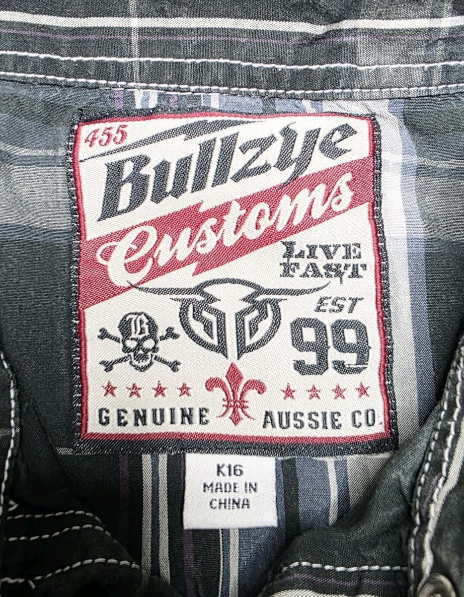 Bullzye Western Short Sleeve Shirt Boys Size 16