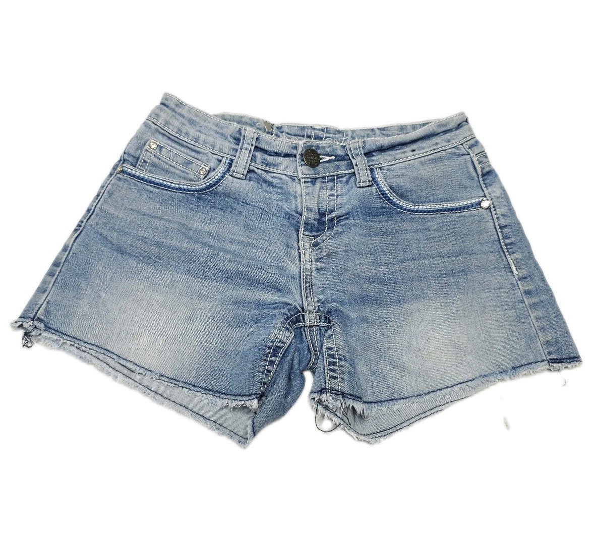 Pure Western Shorts Women's 6 Blue Denim Cut Off Raw Hem Embroidered Pockets