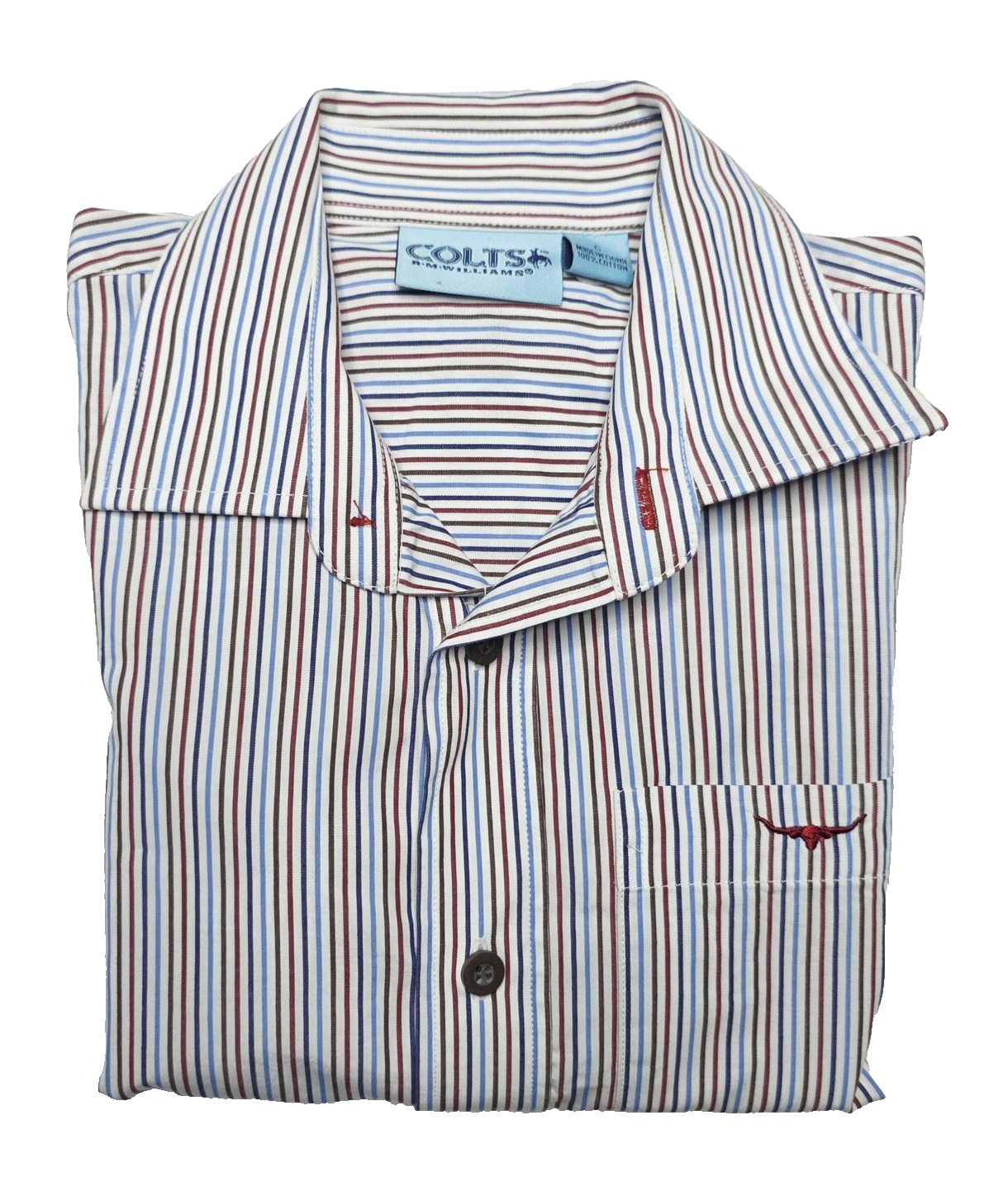 R.M. Williams Shirt Boys 6 Multicoloured Striped Long Sleeve Button Up Cotton