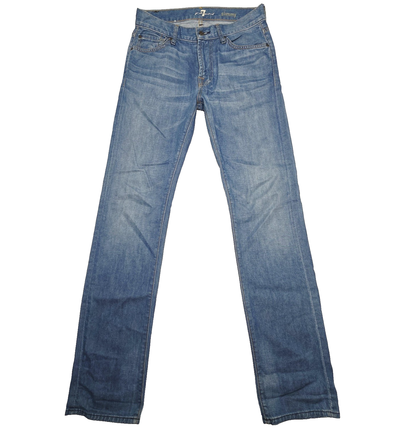 7 For All Mankind Jeans Ladies Size 28 x 34 Blue Slimmy Straight Denim
