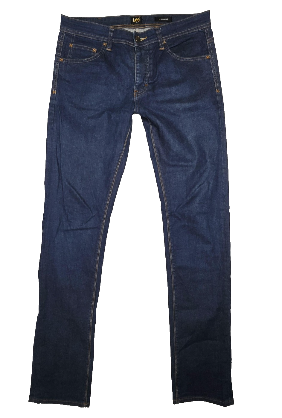 Lee L1 Stovepipe Jeans Mens 32 Blue Skinny Slim Stretch Cotton Denim Logo