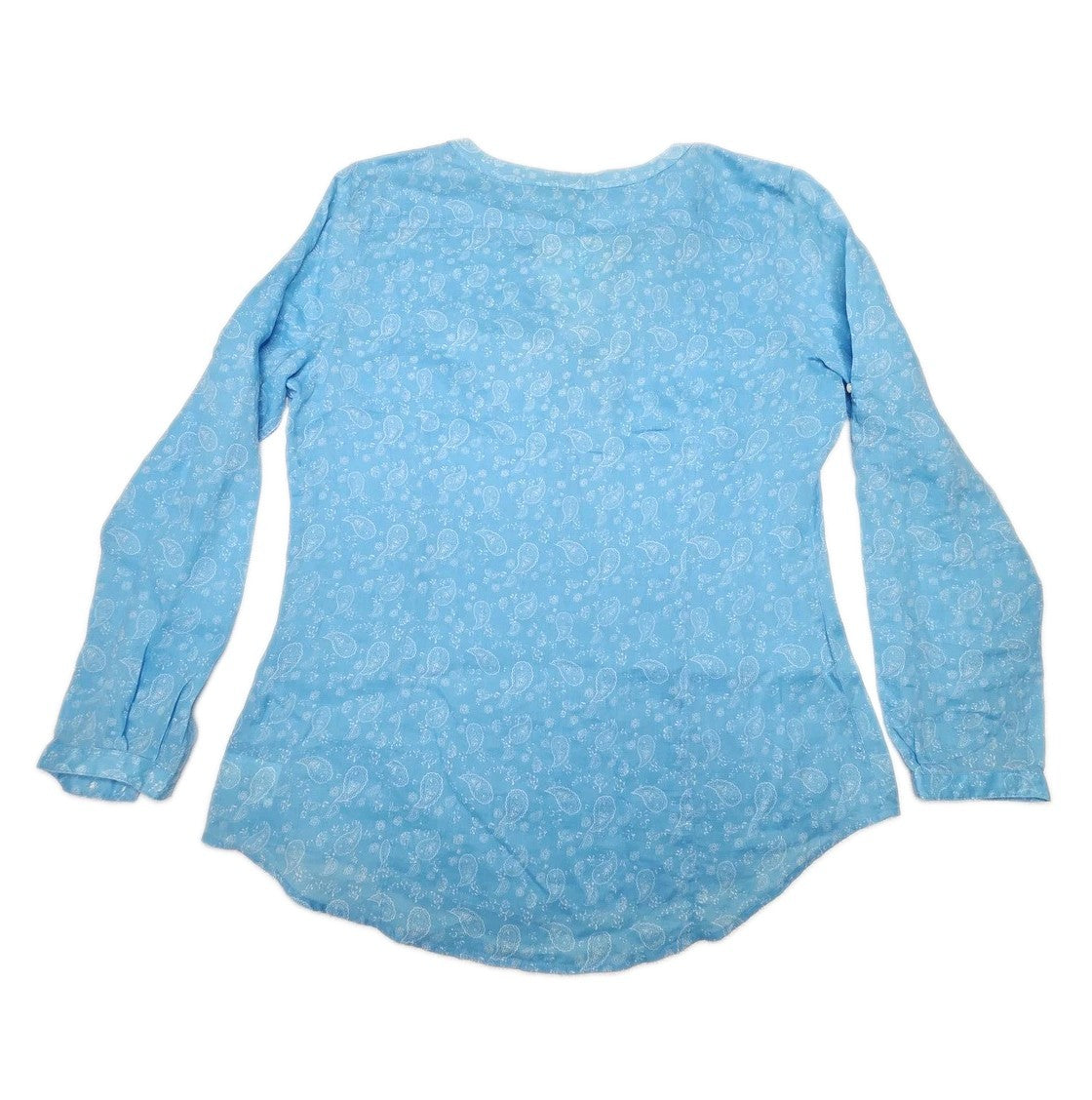 R.M. Williams Top Womens 12 Blue 100% Ramie Paisley Tunic Blouse Casual Spring