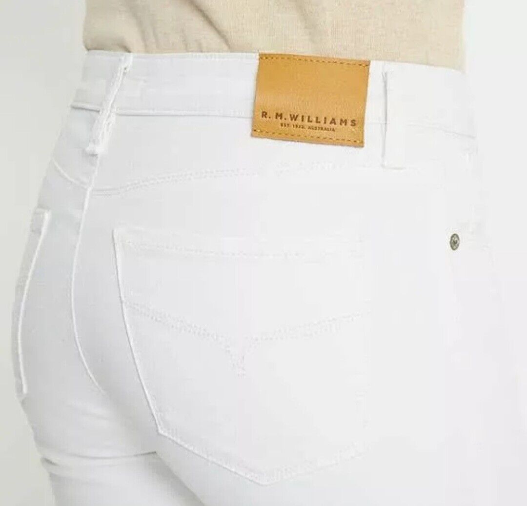 R.M Williams Kimberley White Straight Leg Jeans Size 36x32 NEW RRP $159