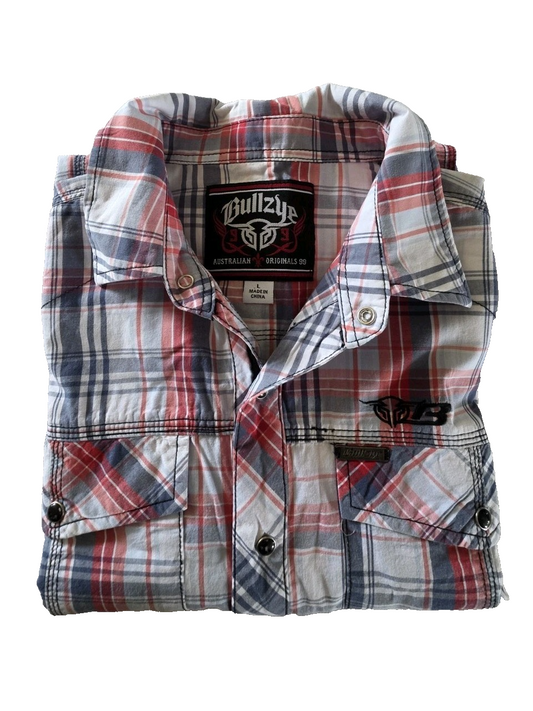 Bullzye Western Short Sleeve Mens Shirt Size L