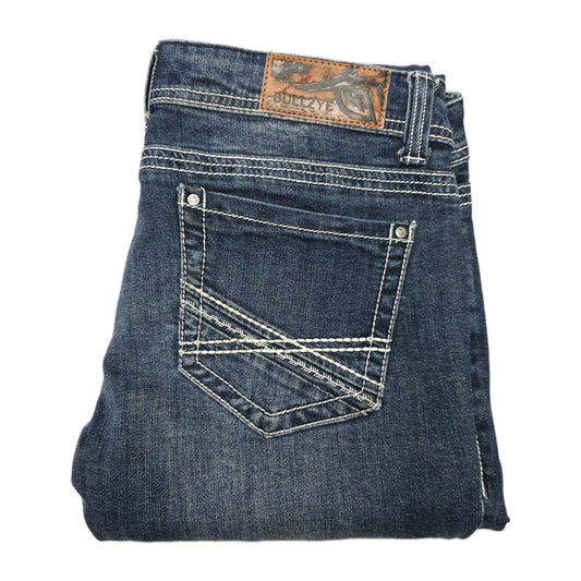 Bullzye Jeans Women's 32x29 Straight Denim Tara Mid Rise Easy Fit Pockets Logo