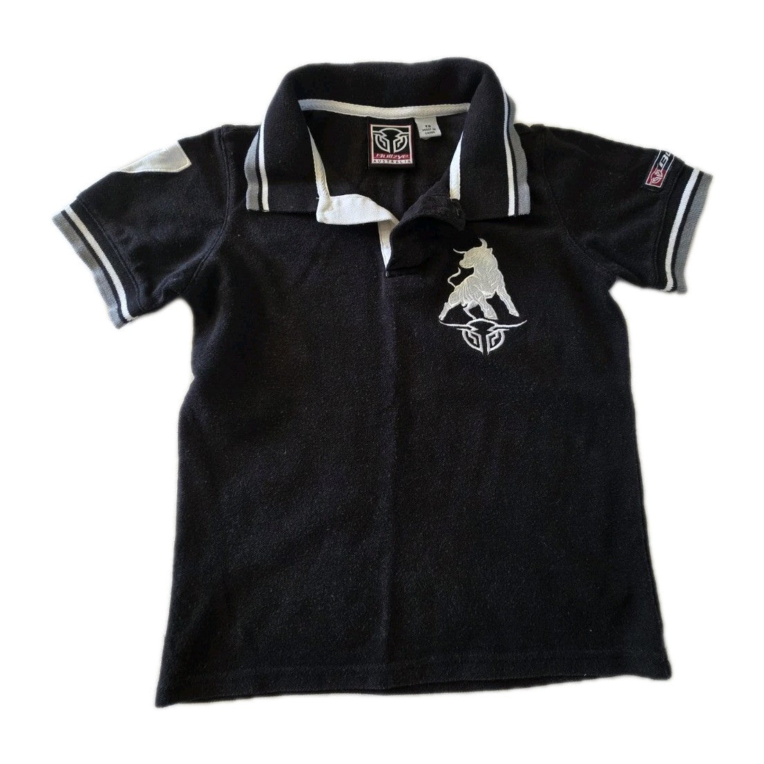 Bullzye Polo Western Rodeo Short Sleeve Shirt Boys Size 8