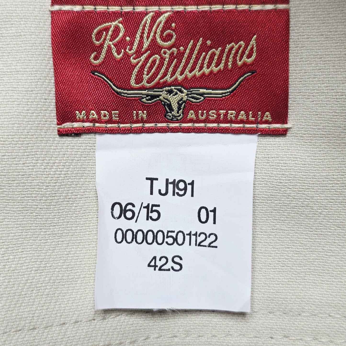 R.M. Williams Jeans Men's 42S Beige Poly Cotton Easy Care Workwear Denim