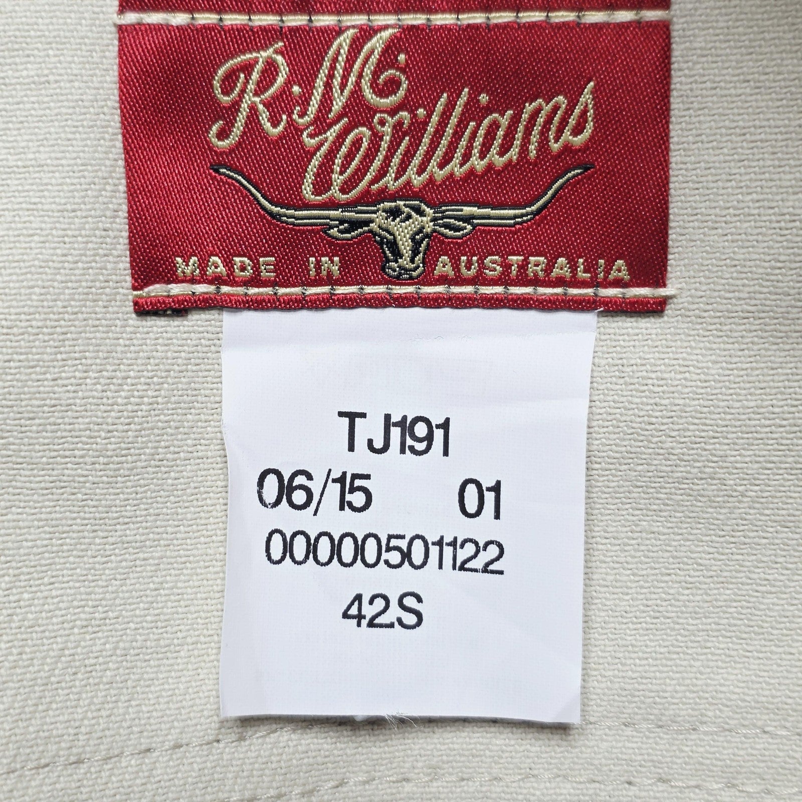 R.M. Williams Jeans Men's 42S Beige Poly Cotton Easy Care Workwear Denim