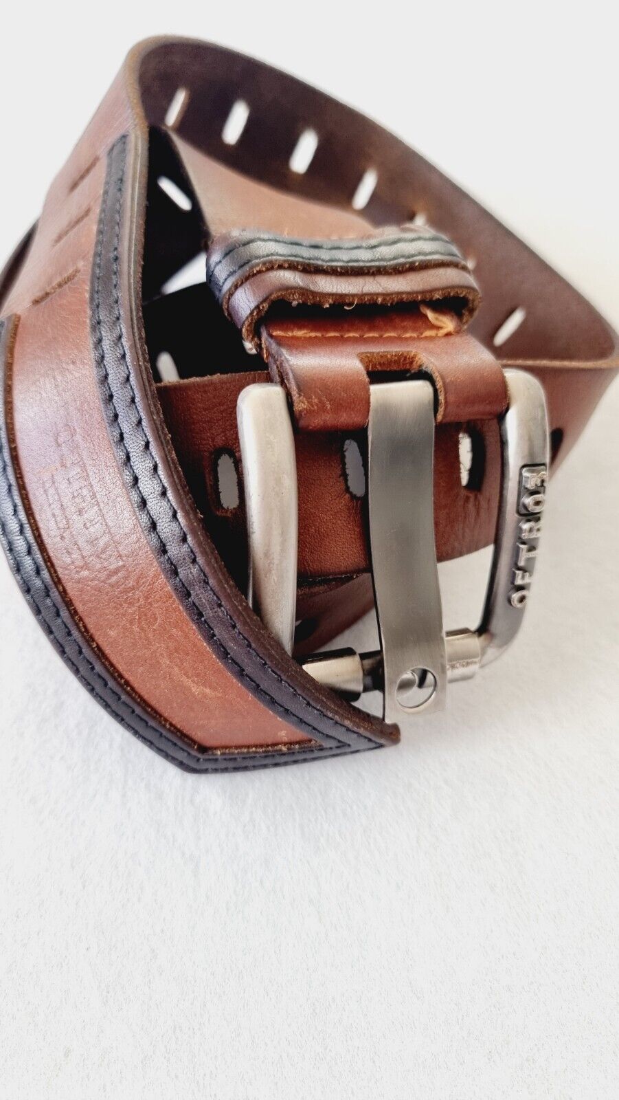 Outfitters OFTR03 Genuine Brown Leather Belt Made In Italy Size Large