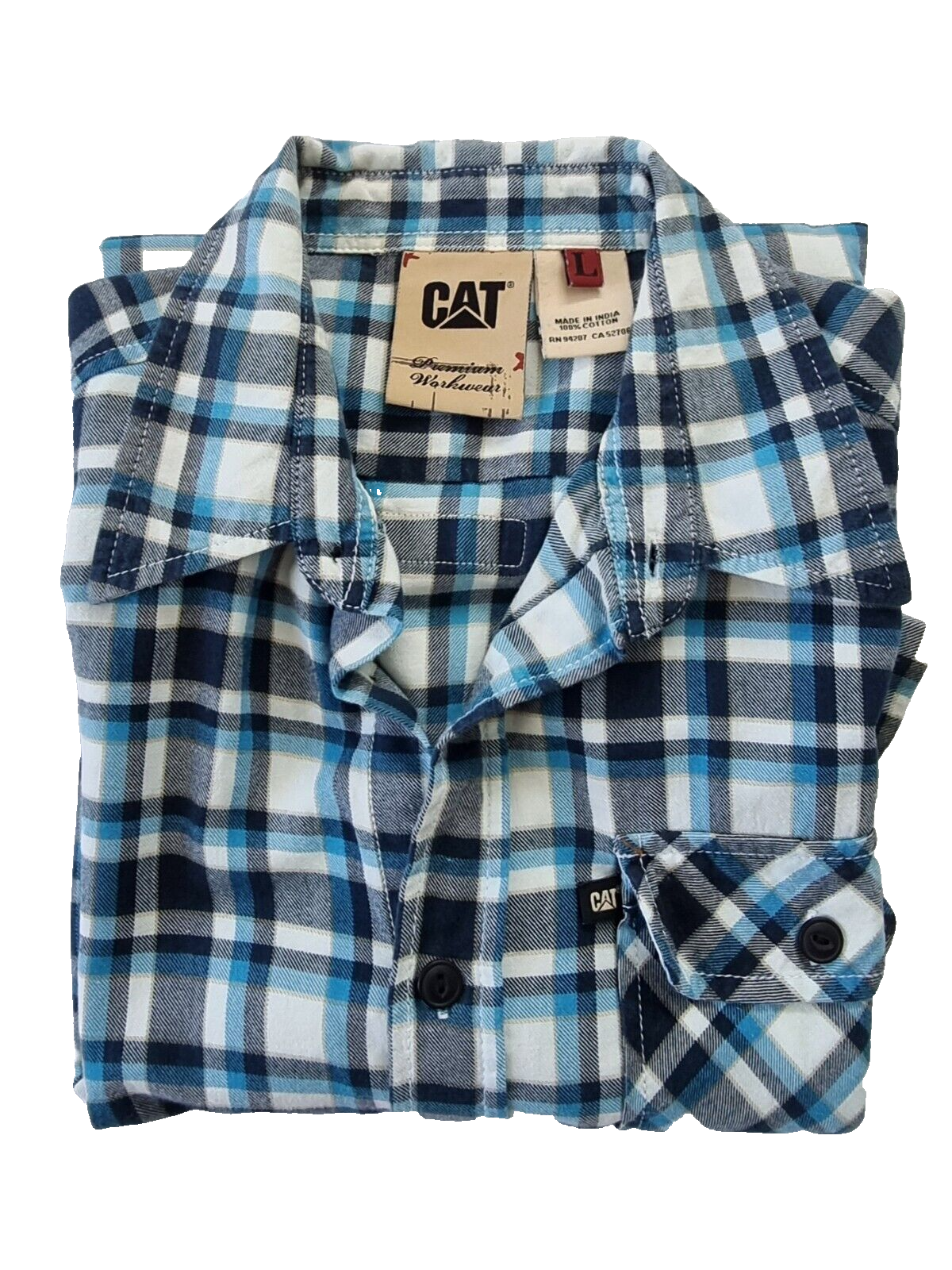 CAT premium Workwear Mens Short Sleeve Shirt Size L.