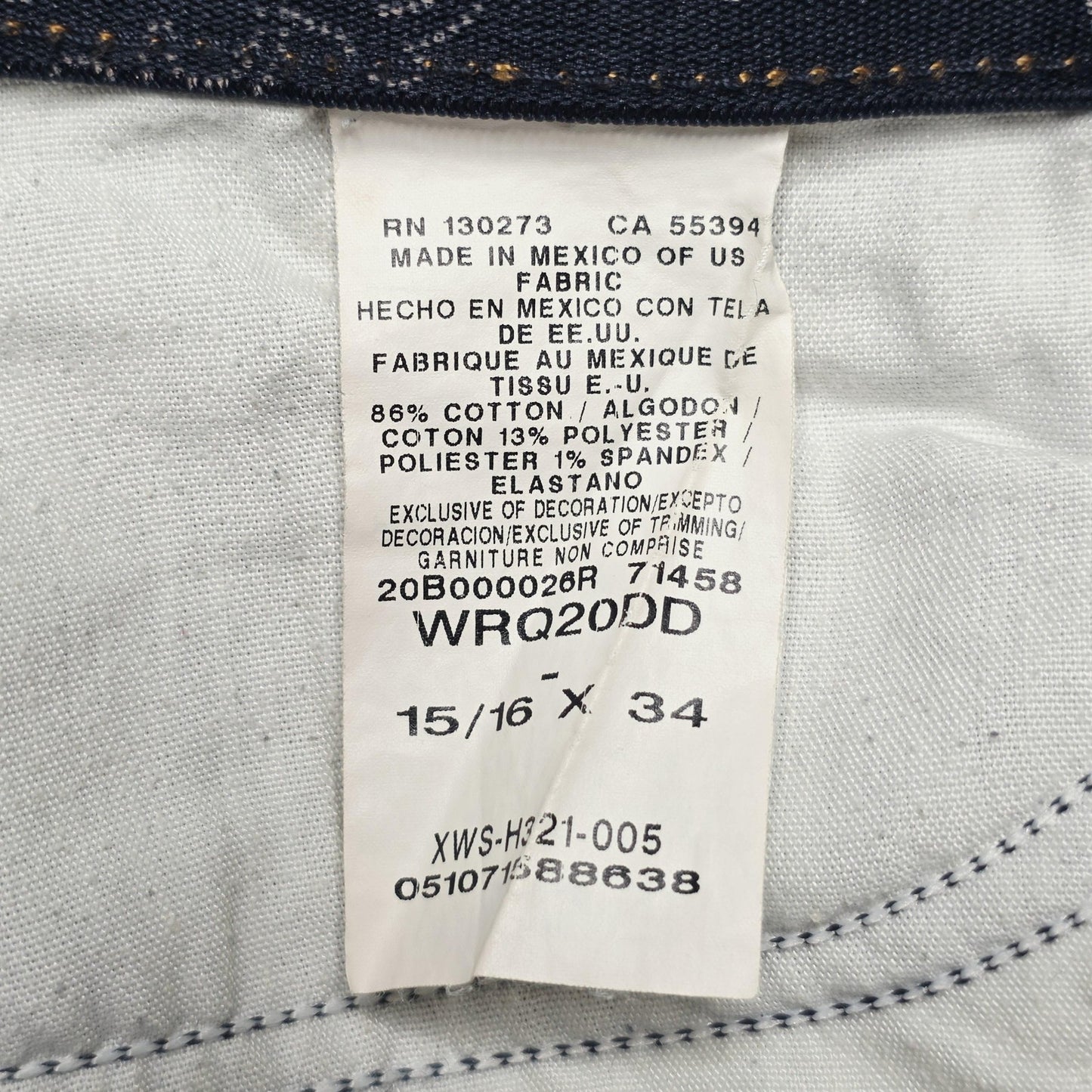 Wrangler Jeans Dark Wash Bootcut Stretch Denim 15/16x34 Embroidered