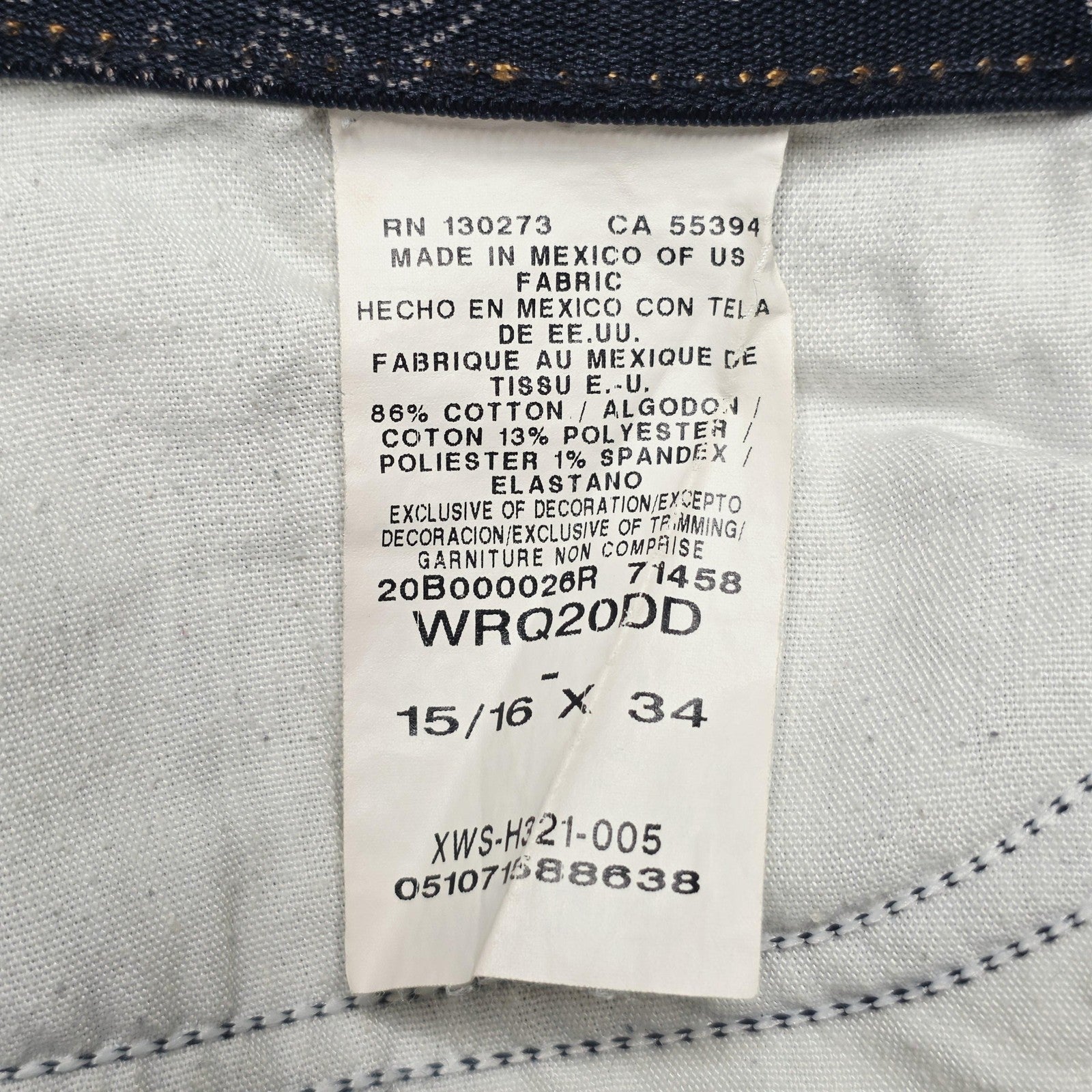 Wrangler Jeans Dark Wash Bootcut Stretch Denim 15/16x34 Embroidered
